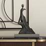 Leaping Woman 12" High Smooth Bronze Statue