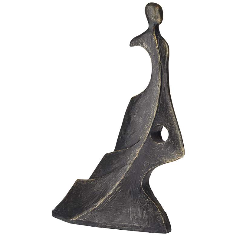 Image 5 Leaping Woman 12" High Smooth Bronze Statue more views