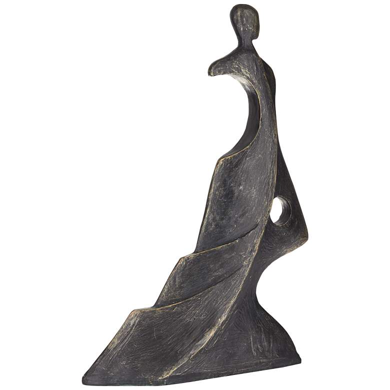 Image 6 Leaping Woman 12" High Smooth Bronze Statue more views