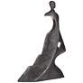 Leaping Woman 12" High Smooth Bronze Statue