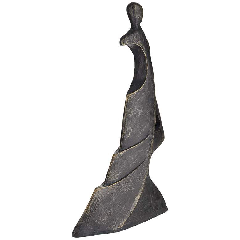 Image 7 Leaping Woman 12" High Smooth Bronze Statue more views