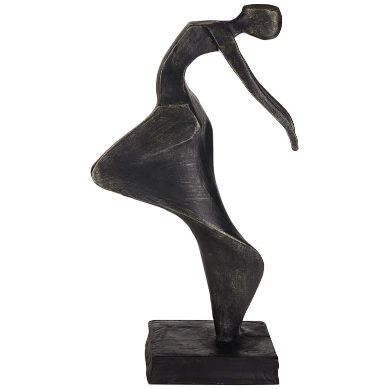 Image 2 Leaping Woman 9 3/4" High Smooth Bronze Statue