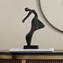 Leaping Woman 9 3/4" High Smooth Bronze Statue