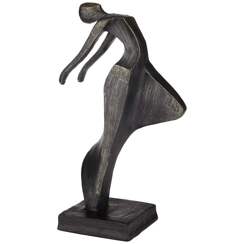 Image 5 Leaping Woman 9 3/4 inch High Smooth Bronze Statue more views
