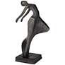 Leaping Woman 9 3/4" High Smooth Bronze Statue
