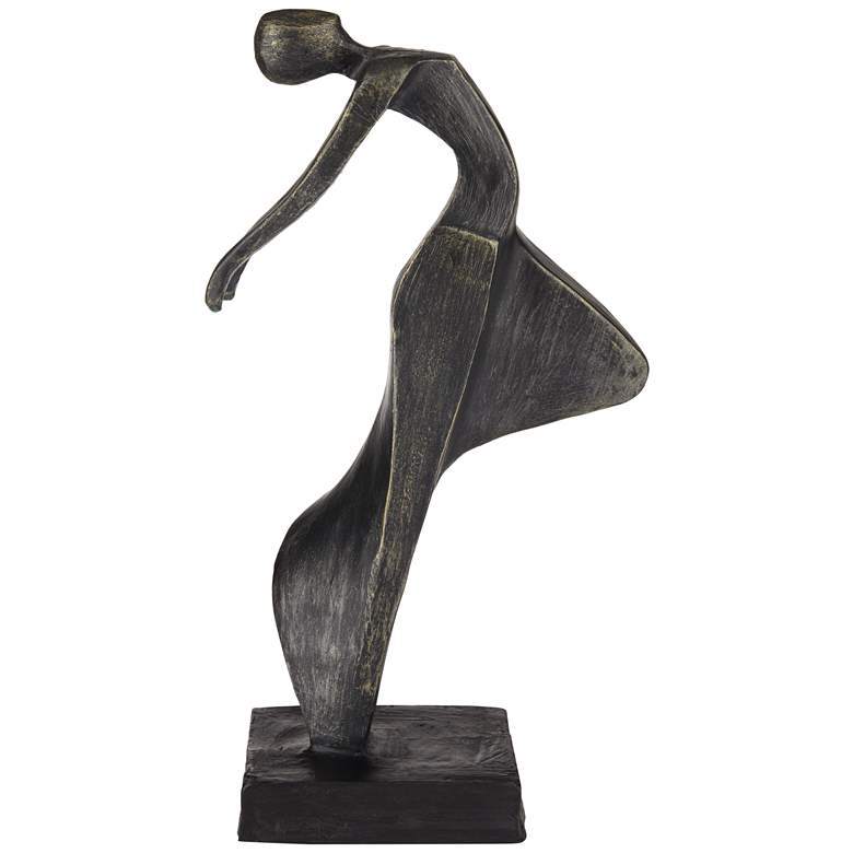 Image 6 Leaping Woman 9 3/4 inch High Smooth Bronze Statue more views