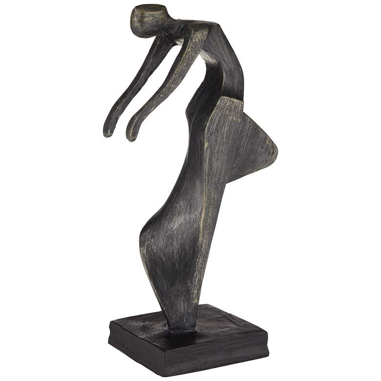 Image 7 Leaping Woman 9 3/4 inch High Smooth Bronze Statue more views