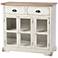 Leary 34"W Antique White and Natural 2-Drawer 3-Door Cabinet