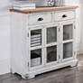 1_Leary 34"W Antique White and Natural 2-Drawer 3-Door Cabinet