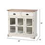 Leary 34"W Antique White and Natural 2-Drawer 3-Door Cabinet