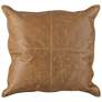 Leather 22" Square Throw Pillow in scene