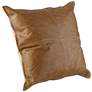 Leather 22" Square Throw Pillow in scene