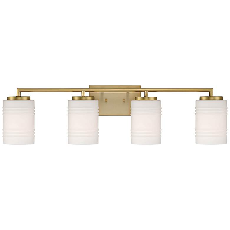 Image 4 Leavenworth 33" Wide Brushed Gold 4-Light Vanity Bath Light more views