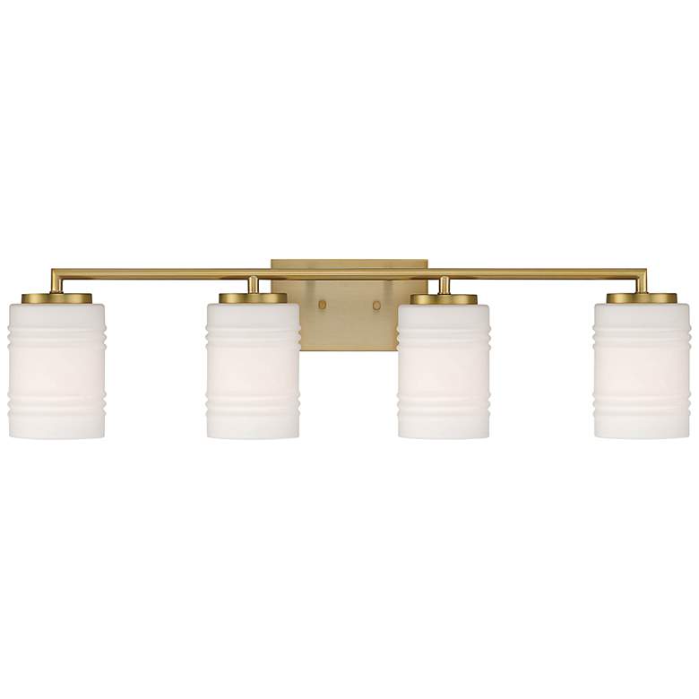 Image 4 Leavenworth 33 inch Wide Brushed Gold 4-Light Vanity Bath Light more views