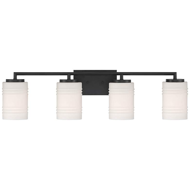 Image 4 Leavenworth 33" Wide Matte Black 4-Light Vanity Bath Light more views