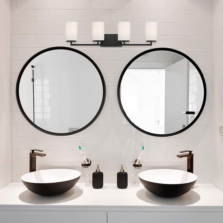 Image 5 Leavenworth 33" Wide Matte Black 4-Light Vanity Bath Light more views