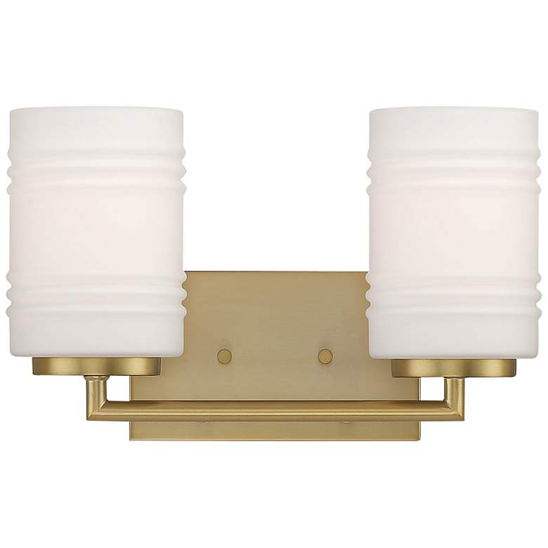 Image 2 Leavenworth 8 1/2 inch High Brushed Gold 2-Light Wall Sconce