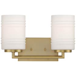 Leavenworth 8 1/2&quot; High Brushed Gold 2-Light Wall Sconce