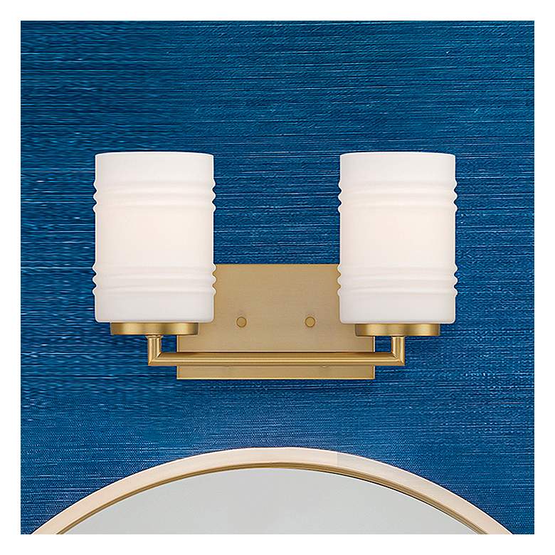Image 1 Leavenworth 8 1/2 inch High Brushed Gold 2-Light Wall Sconce