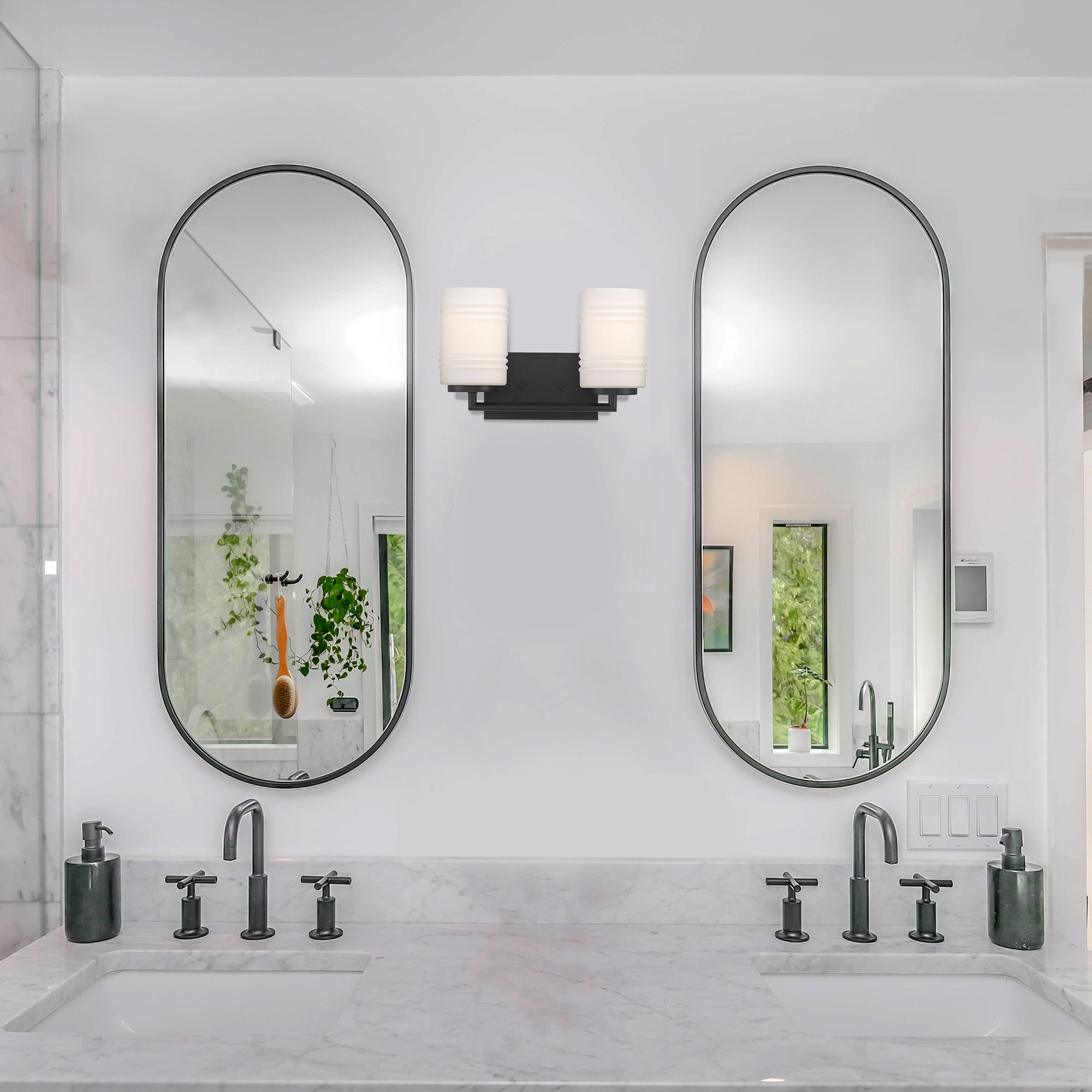 Leavenworth 8 1/2" High Matte Black 2Light Wall Sconce 481G5