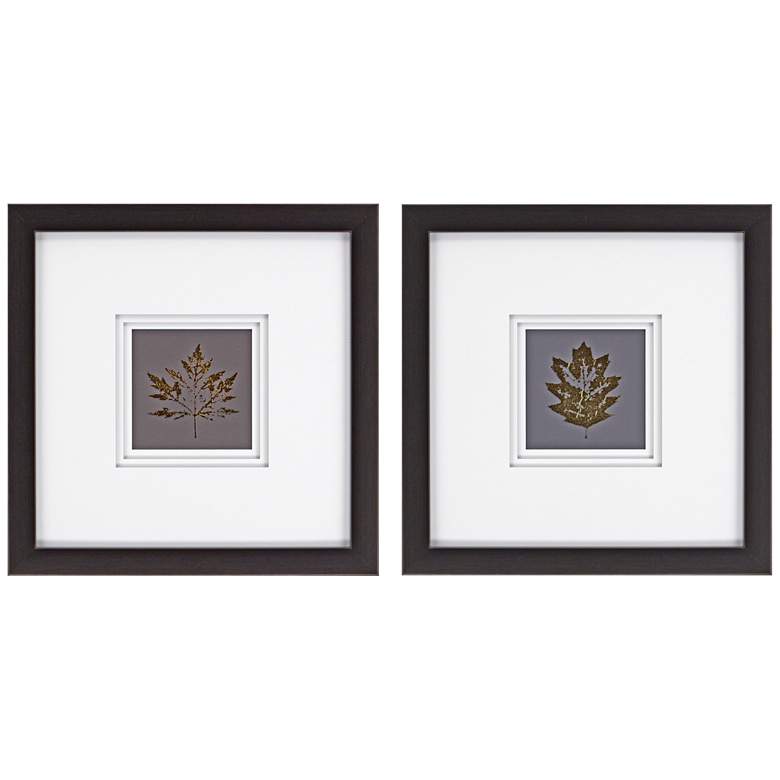 Image 1 Leaves I 2-Piece 23 inch Square Framed Wall Art Set