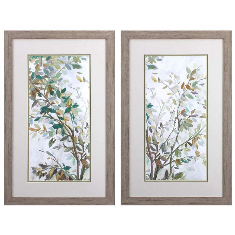 Image 1 Leaves of Tree 21"W x 33"H Framed Art Set of 2