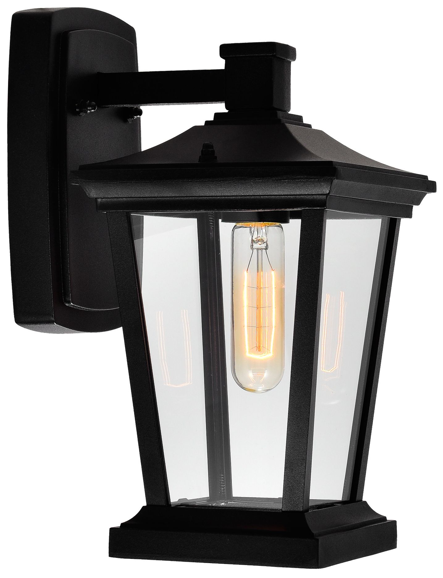 Thumbnail1 of Leawood 1 Light 7in Black Outdoor Wall Light