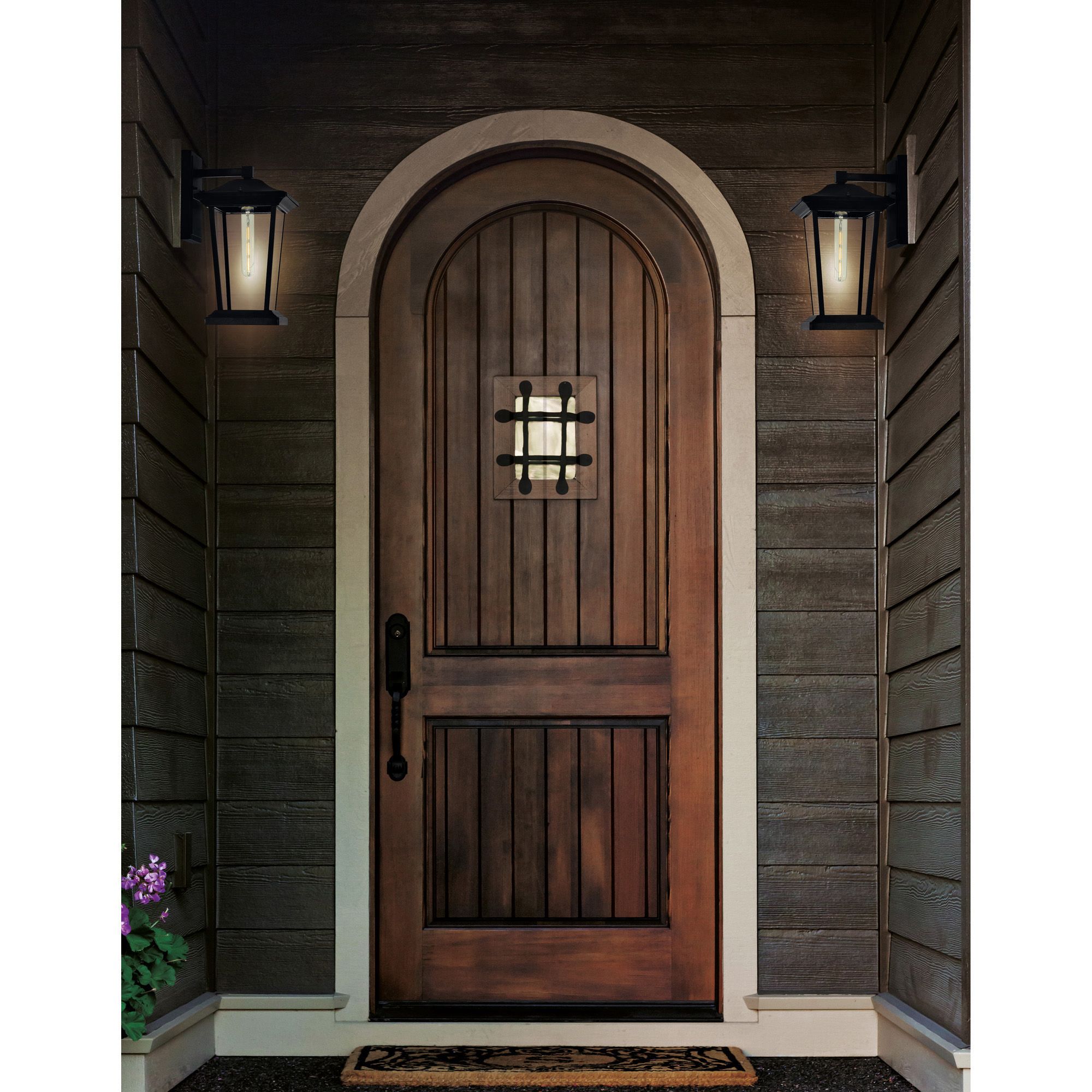 Leawood 1 Light 7in Black Outdoor Wall Light