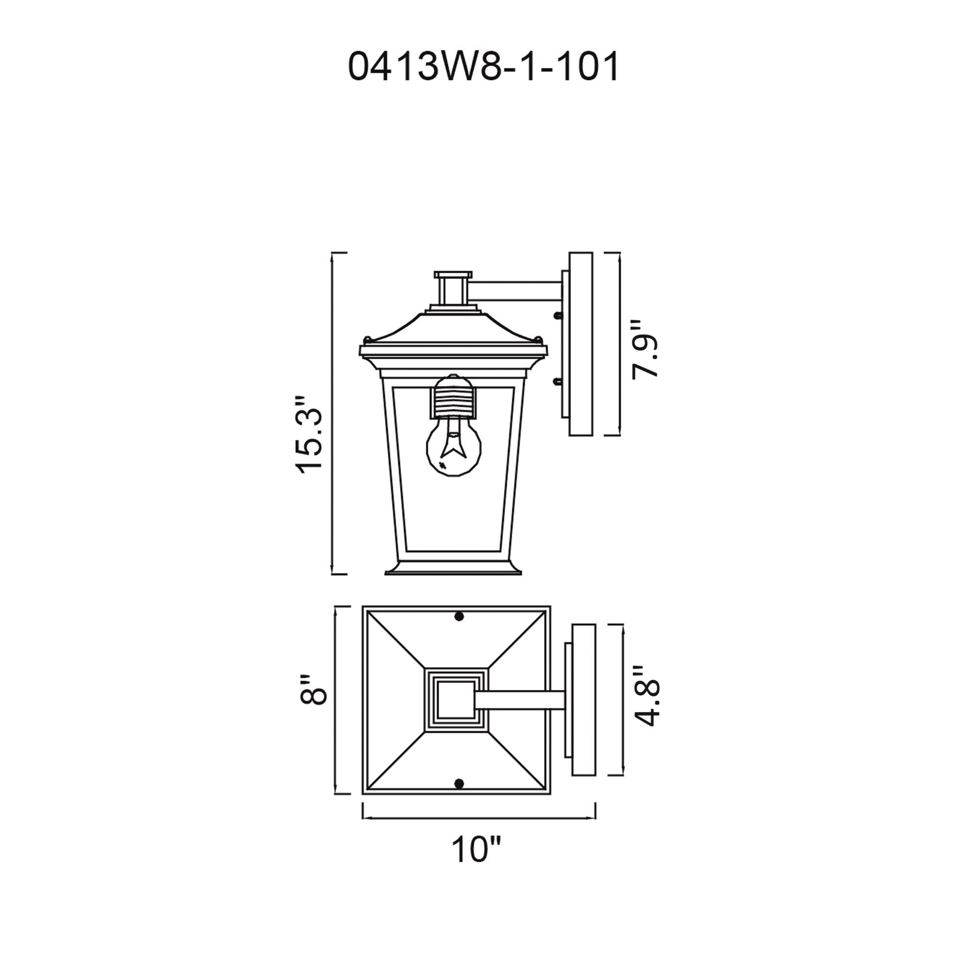 Leawood 1 Light 8in Black Outdoor Wall Light
