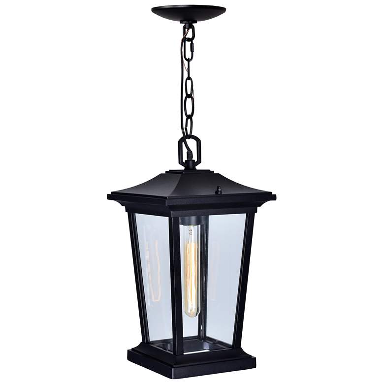 Image 1 Leawood 1 Light Black Outdoor Hanging Light