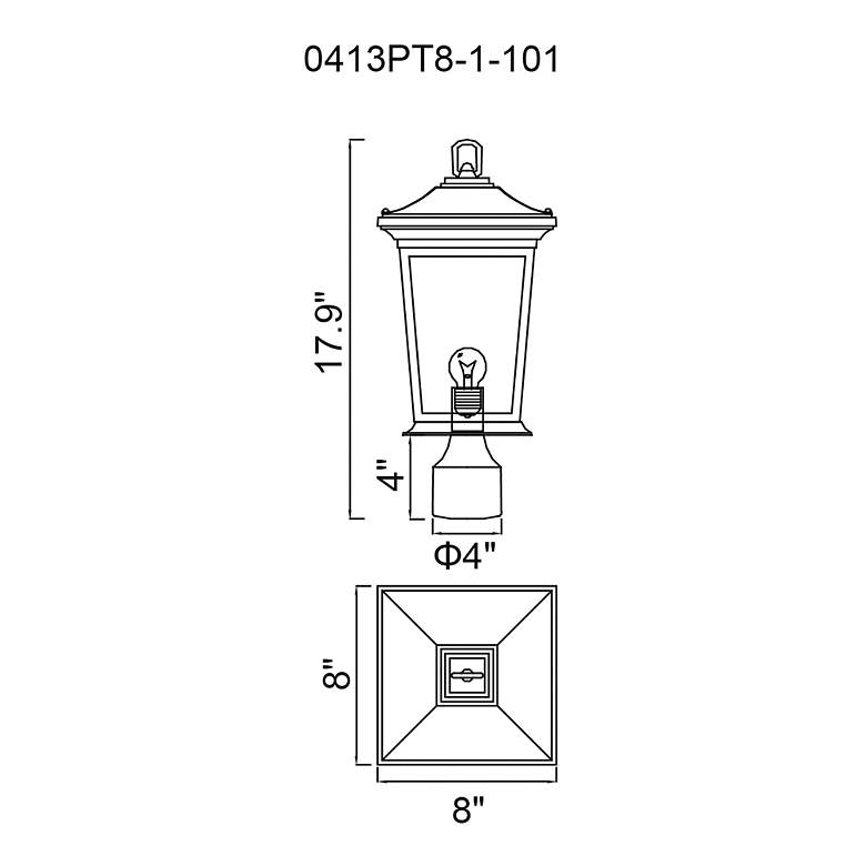 Image 6 Leawood 18" High Black Outdoor Post Light more views