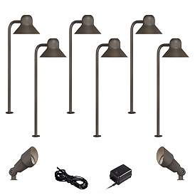 Image1 of LED 10-Piece Landscape Set with Bronze Path Lights and Spotlights