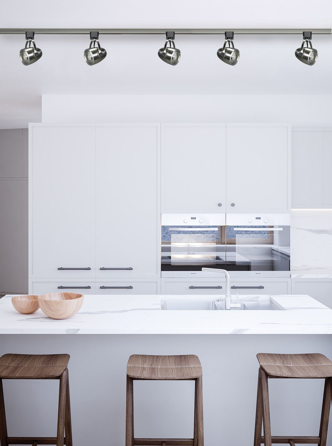 Image 4 LED 12W Track Head, Pinch back shape Brushed Nickel - 36 Degree Beam more views