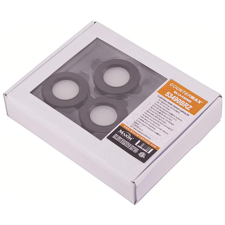 Image 1 LED 3-Light Bronze Under Cabinet  Puck Light Kit