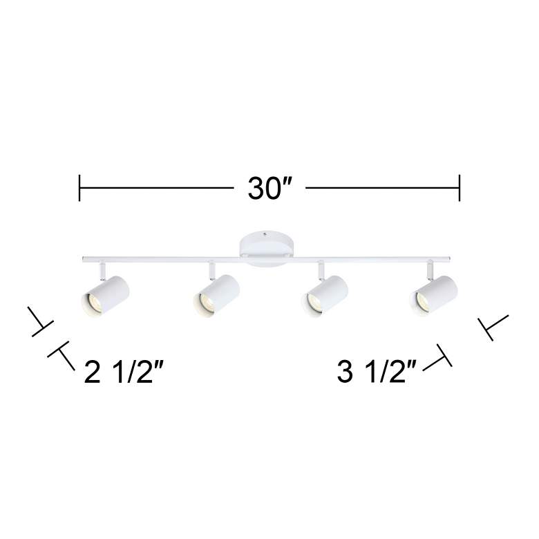Image 4 LED 30 inch Wide White 4-Light Track Light Kit for Ceiling or Wall more views