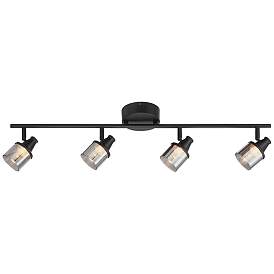 Image1 of LED 31" Wide Black 4-Light Track Light Kit for Ceiling or Wall