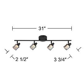 Image4 of LED 31" Wide Black 4-Light Track Light Kit for Ceiling or Wall more views