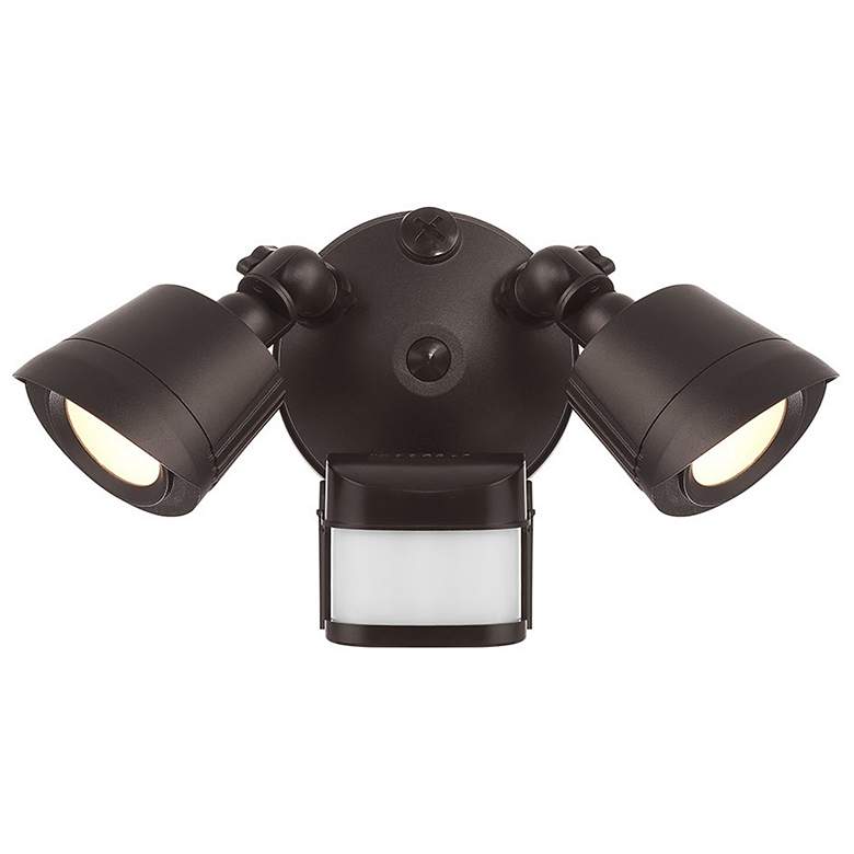 Image 1 LED 3CCT Motion Sensored Double Flood Light in Bronze