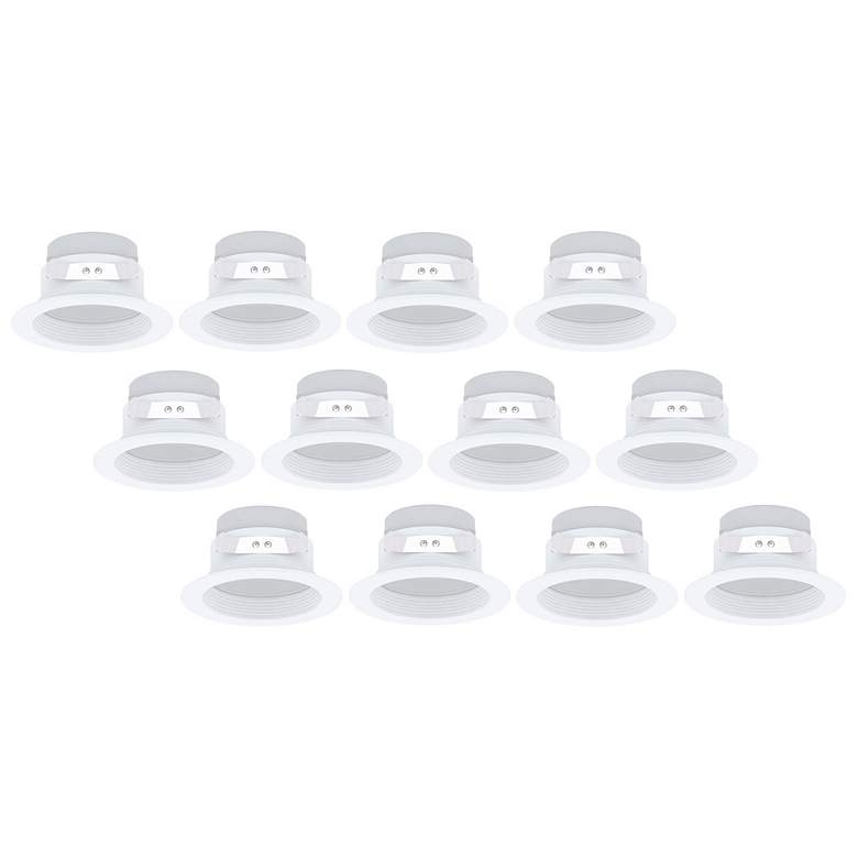 Image 1 LED 4 inch White Baffle Retrofit Downlights Set of 12