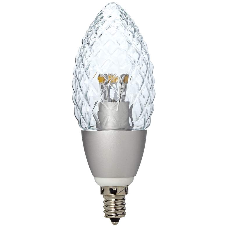 Image 1 LED 5 Watt Faceted Design Crystal Candelabra Light Bulb