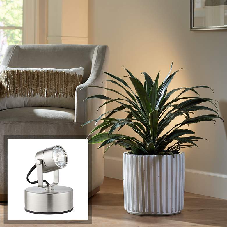 Image 1 LED Brushed Nickel LED Plug-In Mini Accent Uplight