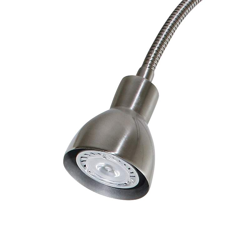 Image 3 LED Brushed Steel Finish Gooseneck Arm Modern Plug-In Wall Light more views