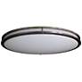1_LED Ceiling Fixtures Oval Two Ring Flush Mount Ceiling Fixture Nickel