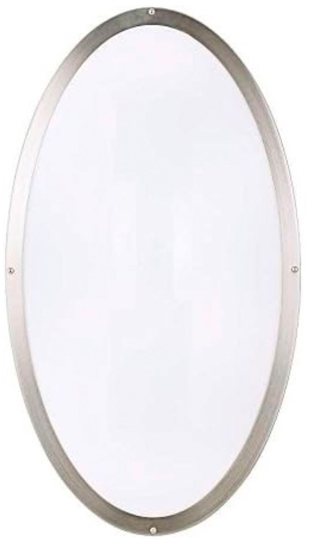 Image 3 LED Ceiling Fixtures Oval Two Ring Flush Mount Ceiling Fixture Nickel more views