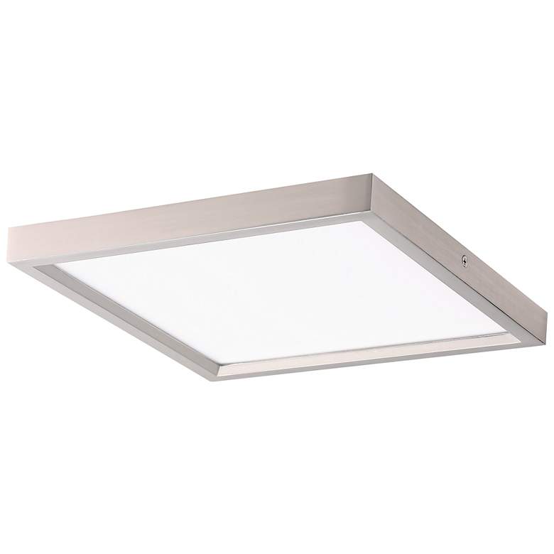 Image 1 LED Flush Mount 11 inch Wide Brushed Nickel LED Ceiling Light