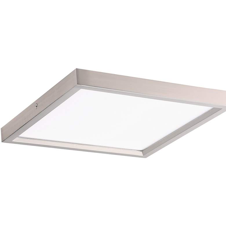 Image 2 LED Flush Mount 11" Wide Brushed Nickel LED Ceiling Light more views