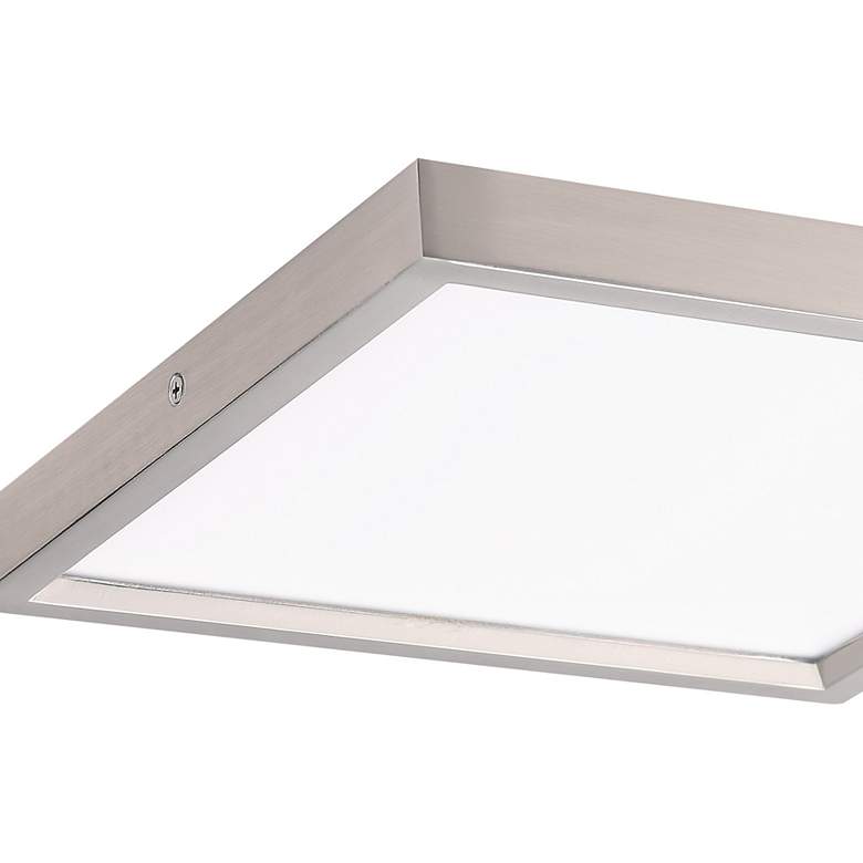 Image 2 LED Flush Mount 7 1/2" Wide Brushed Nickel LED Ceiling Light more views