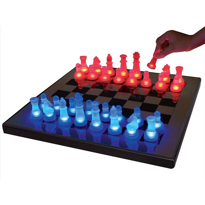 Image 1 LED Glow Blue and Red Chess Set
