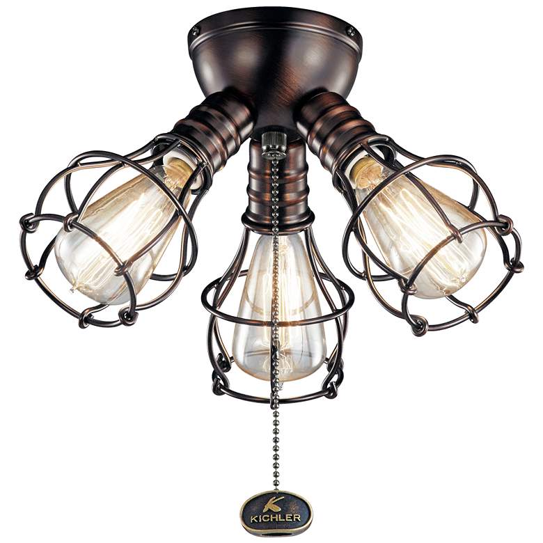 Image 1 LED Industrial 3 Light Fixture Oil Brushed Bronze