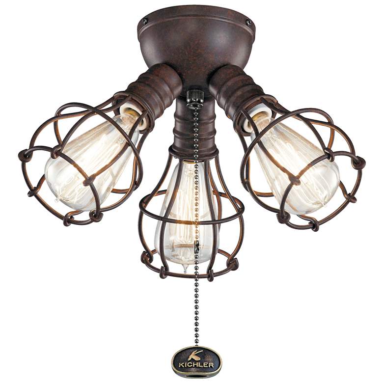 Image 1 LED Industrial 3 Light Fixture Tannery Bronze